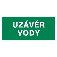 Značka Uzávěr vody, samolepicí fólie, 100 × 210 mm